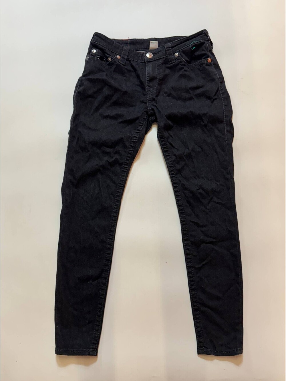 True Religion Women’s Skinny Jeans Size 29 Black World Tour Horseshoe Stretch
